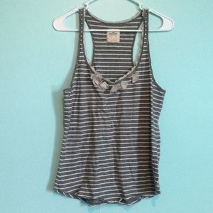 Striped tank with flower detail
